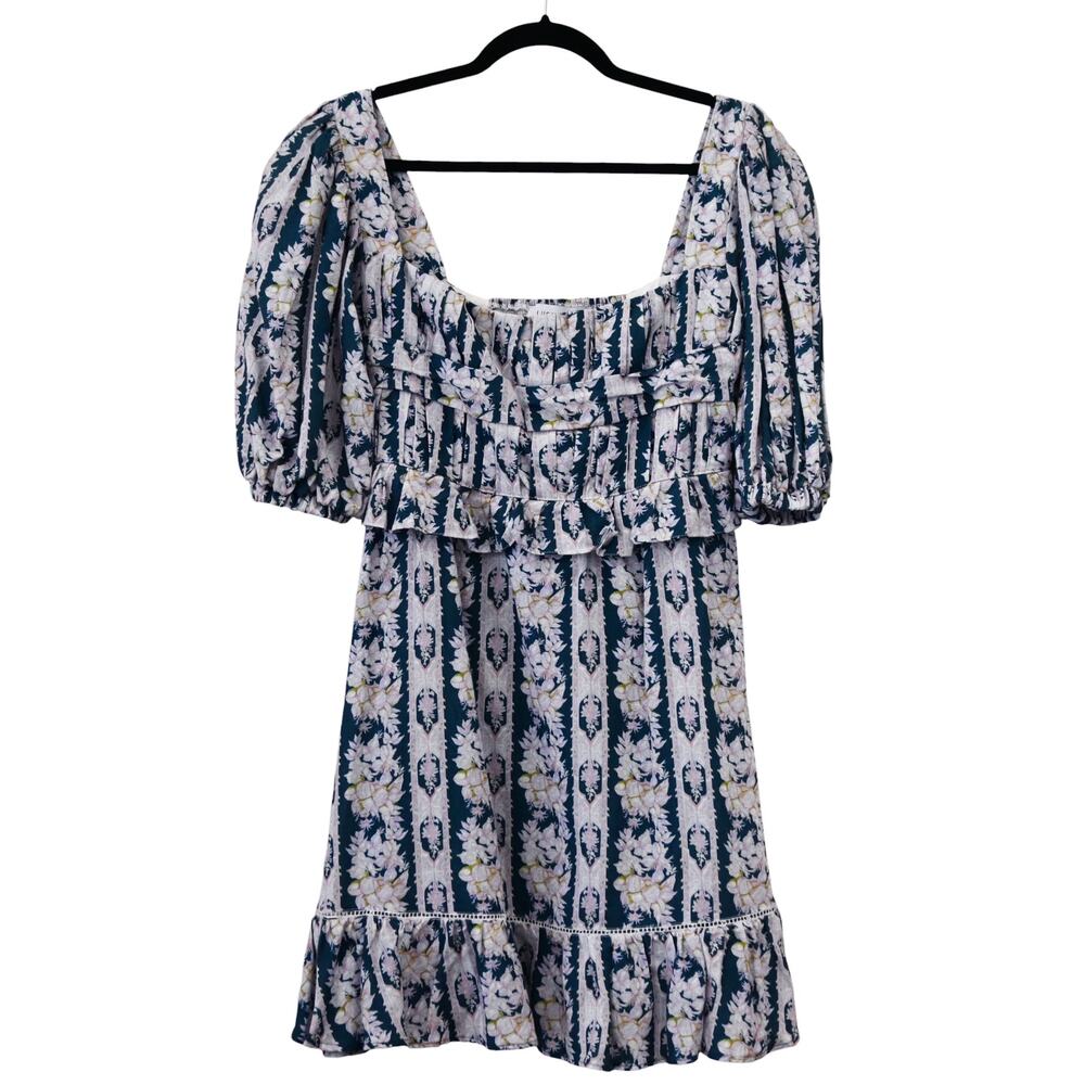 Lug Von Siga Cotton Linen Glory Floral Print Mini Dress Size 36 Approx US 4